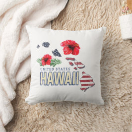 Hawaii United Stater Retro State Karta USA Souveni Kudde