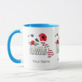 Hawaii United Stater Retro State Karta USA Souveni Mugg