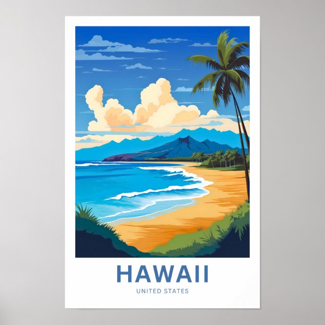 Hawaii United Stater Travel Print Poster (Framsidan)