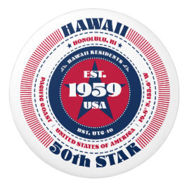 Hawaii US State Rött vitt blått Typography Knopp