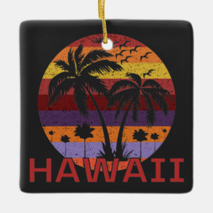 Hawaii US Vintage Handflatan Träd Travel Julgransprydnad Keramik