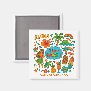 Hawaii USA Familjesemester Souvenir Anpassad Magnet