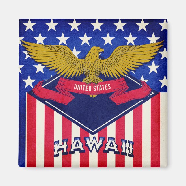 Hawaii USA flagga Magnet (Framsidan)