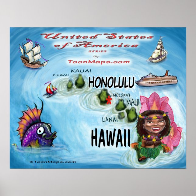 Hawaii USA Poster (Framsidan)