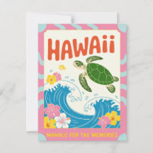 Hawaii USA Retro Havssköldpadda Hibiskus Mahalo