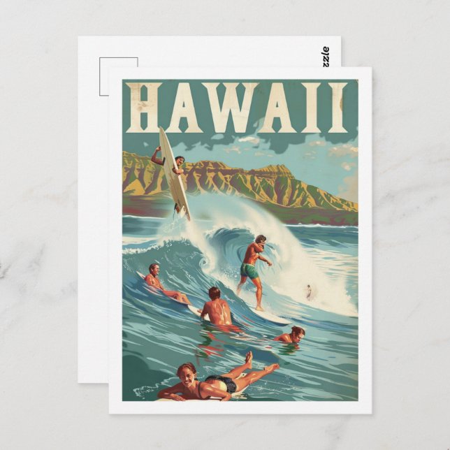 Hawaii USA Vintage Berömd Travel Ställe Vykort (Fram/baksida)