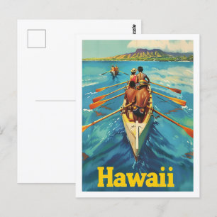 Hawaii USA Vintage Berömd Travel Ställe Vykort
