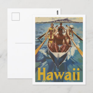 Hawaii USA Vintage Berömd Travel Ställe Vykort