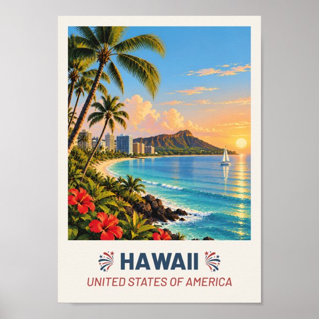 Hawaii USA – Vintage Travel Poster (Framsidan)