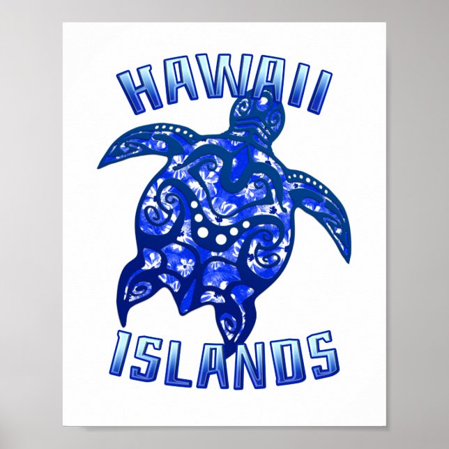 Hawaii Vacation Tribal Turtle Poster (Framsidan)