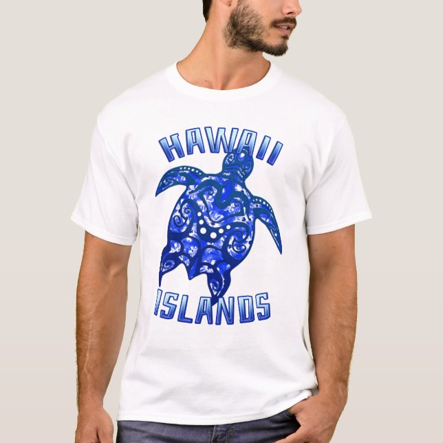 Hawaii Vacation Tribal Turtle T Shirt (Framsida)