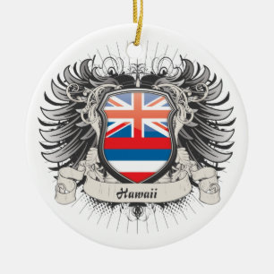 Hawaii vapensköld julgransprydnad keramik