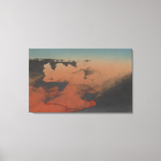 Hawaii - View Kilauea Volcano in HA Canvastryck (Framsida)