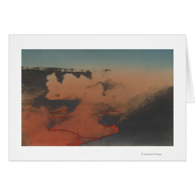 Hawaii - View Kilauea Volcano in HA Hälsningskort (Framsidan Horizontal)