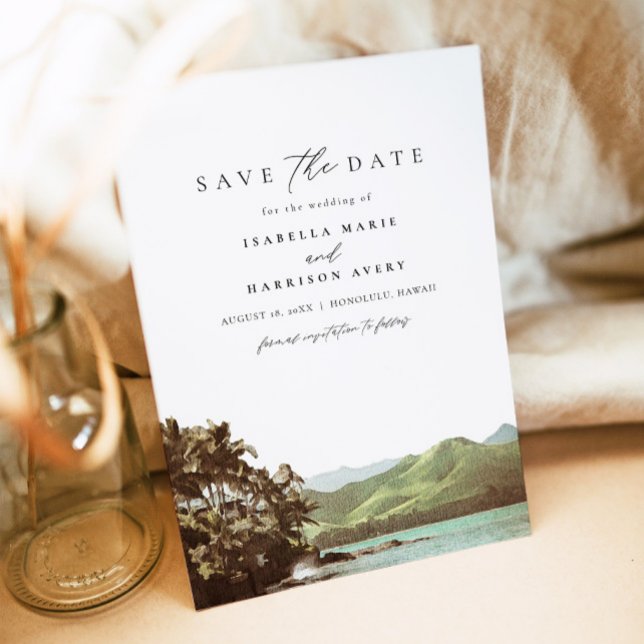 HAWAII Vintage Beach Handflatan Spara datum Inbjudningar (Skapare uppladdad)