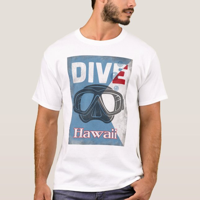 Hawaii Vintage Dyka Mask T Shirt (Framsida)