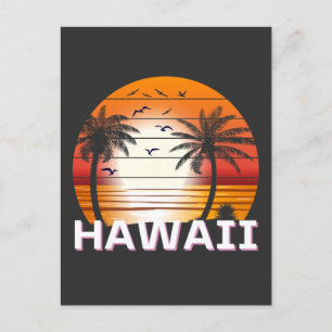 Hawaii Vintage Handflatan Träd Sommarbuss Vykort