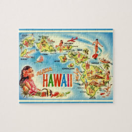 Hawaii Vintage Karta Puzzle Pussel