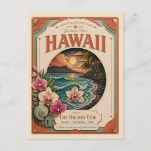Hawaii Vintage Paper Cut American Arcana Vykort