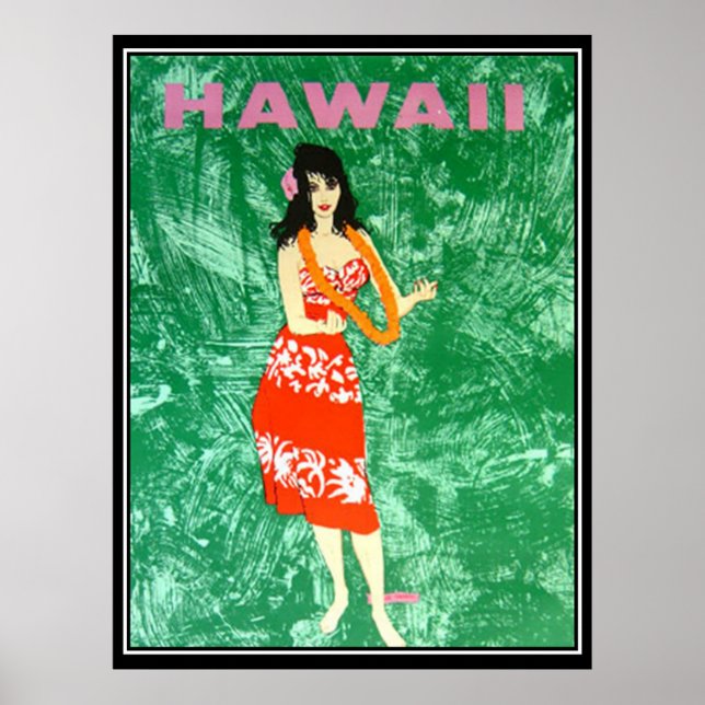 Hawaii Vintage-resemapp Poster (Framsidan)