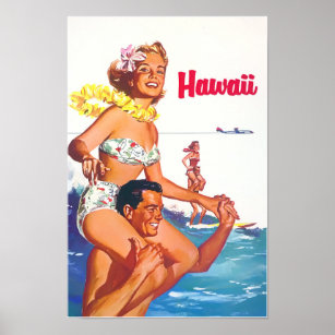 Hawaii vintage resor poster