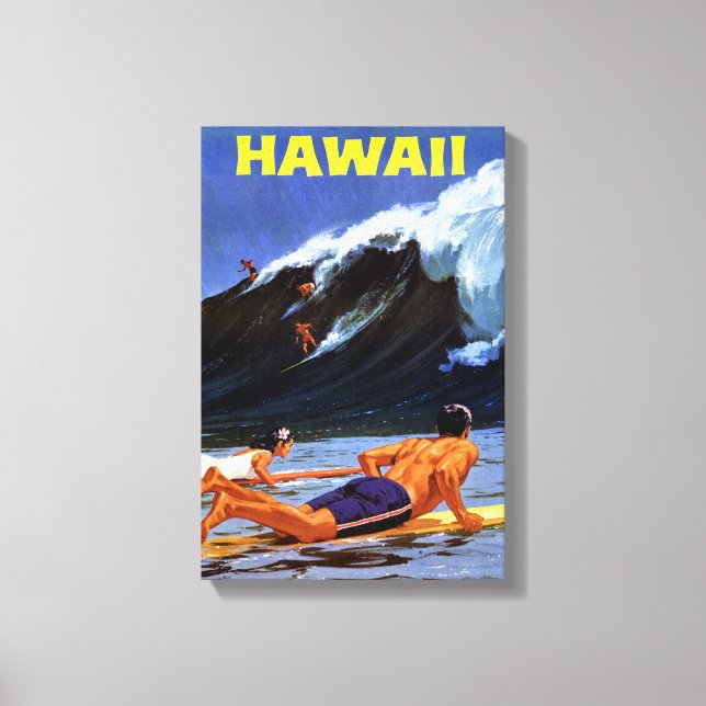 Hawaii Vintage resor Poster återställd Canvastryck (Framsida)