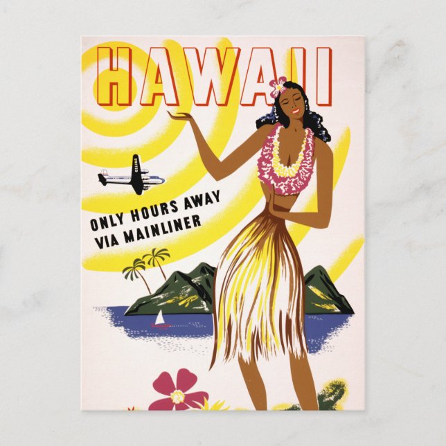 Hawaii Vintage resor Poster återställd Vykort (Framsida)