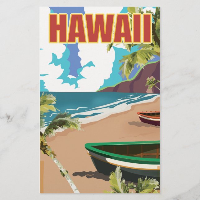 Hawaii vintage resor poster brevpapper (Framsida)