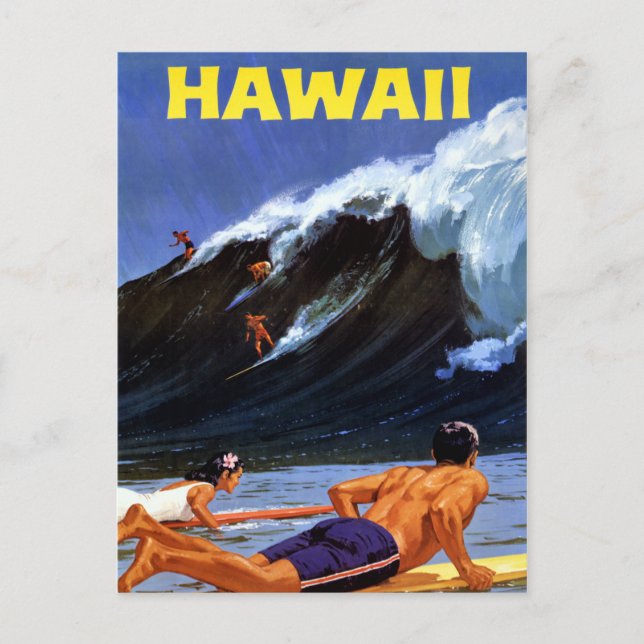 Hawaii Vintage Resorapport Restaurering Vykort (Framsida)