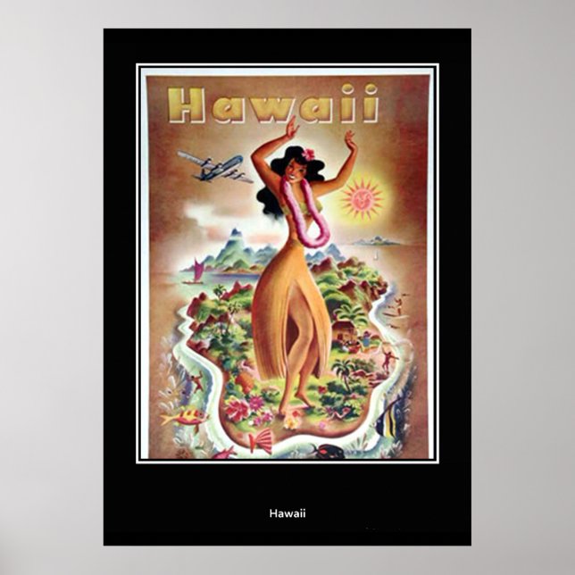 Hawaii vintage Retrotryck Poster (Framsidan)
