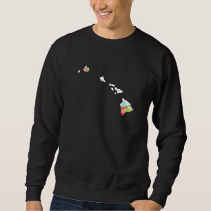 Hawaii Vintage Ro Staten Karta Pride Blommigt Hawa Lång Ärmad Tröja