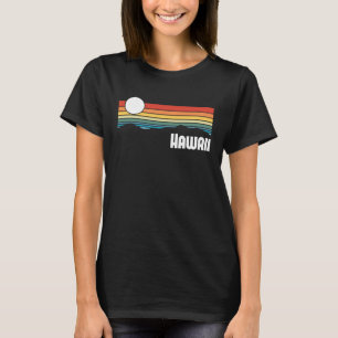 Hawaii Vintage Sunset 80s Retro Summer State USA T Shirt