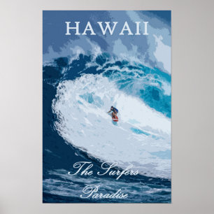 Hawaii Vintage Surfer Poster