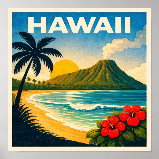 Hawaii Vintage Travel Poster (Framsidan)