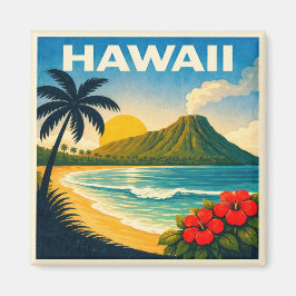 Hawaii Vintage Travel Poster Magnet