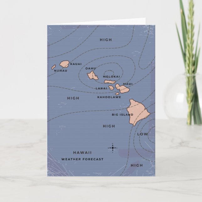 Hawaii Vintage väderprognos Inbjudan (Framsida)