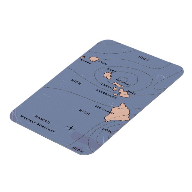 Hawaii Vintage väderprognos Magnet (Vänstra Sidan)