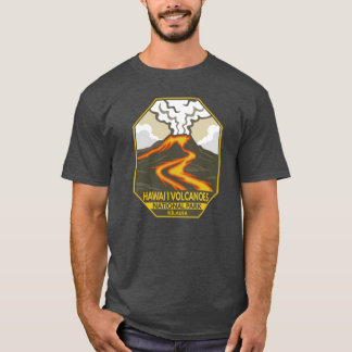Hawaii Volcanoes National Park Kilauea Retro Emble T Shirt