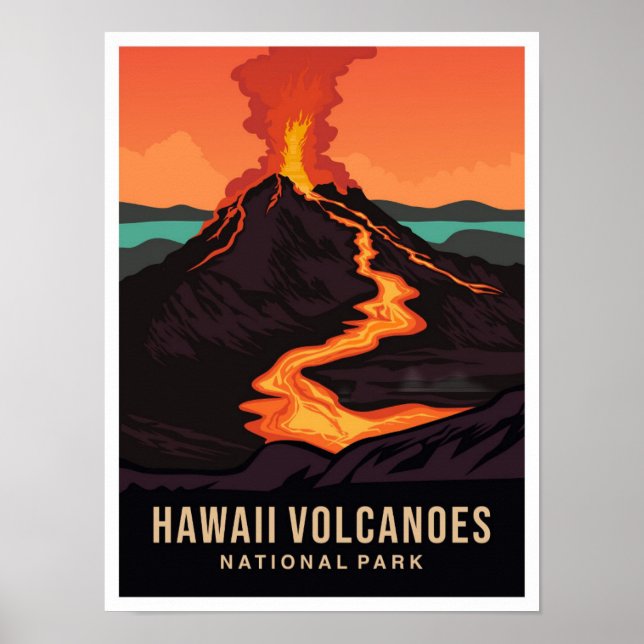 Hawaii Volcanoes National Park USA Travel Poster (Framsidan)