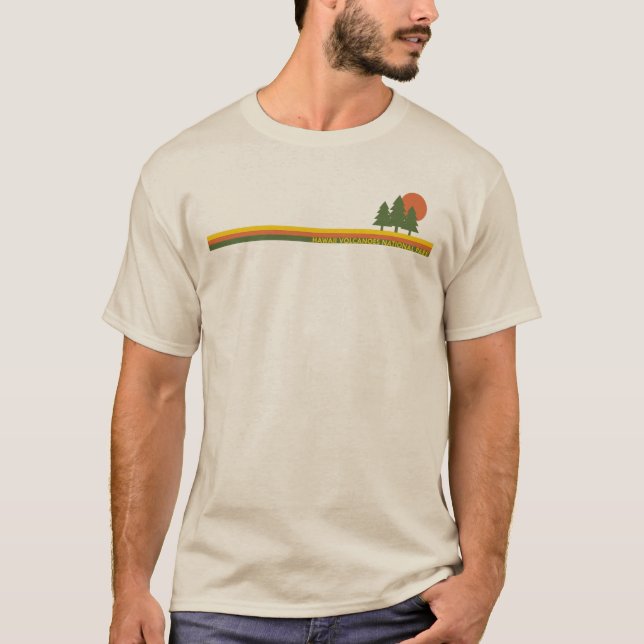 Hawaii Vulkaner Nationalparken Gräs Träd Sol T Shirt (Framsida)