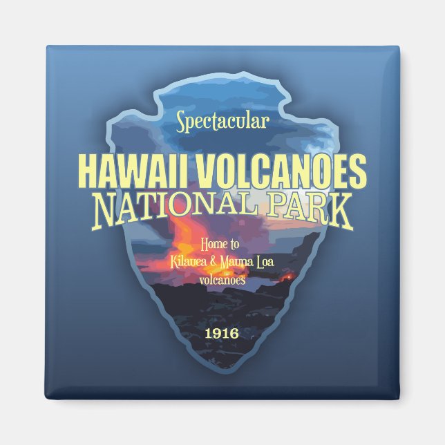Hawaii-Vulkaner (pilhuvud) Magnet (Framsidan)