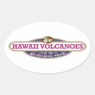 Hawaii vulkanernationalpark ovalt klistermärke