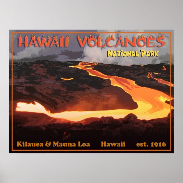 Hawaii Vulkaners Nationa Park Poster (Framsidan)