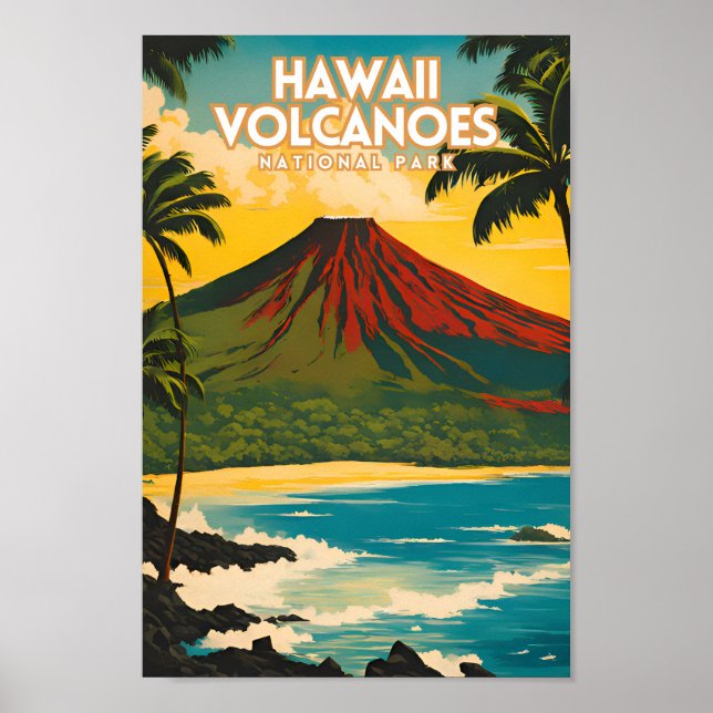 Hawaii Vulkaners National Park Travel Poster (Framsidan)