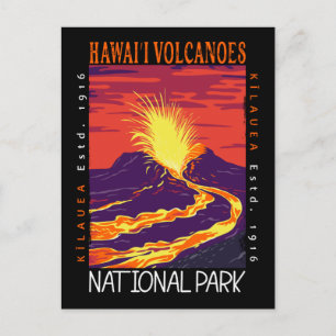 Hawaii Vulkaners National Park Vintage Distress Vykort