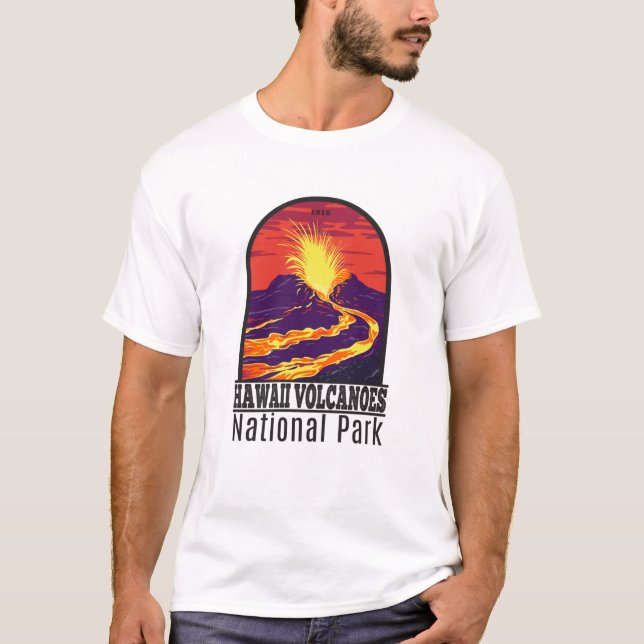 Hawaii Vulkaners National Park Vintage T-Shirt (Framsida)