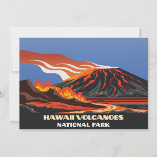 Hawaii Vulkaners nationalpark Bröllop Bord Inbjudningar