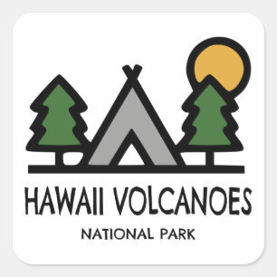 Hawaii Vulkaners nationalpark Fyrkantigt Klistermärke