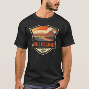 Hawaii Vulkaners nationalpark Illustration Travel T Shirt