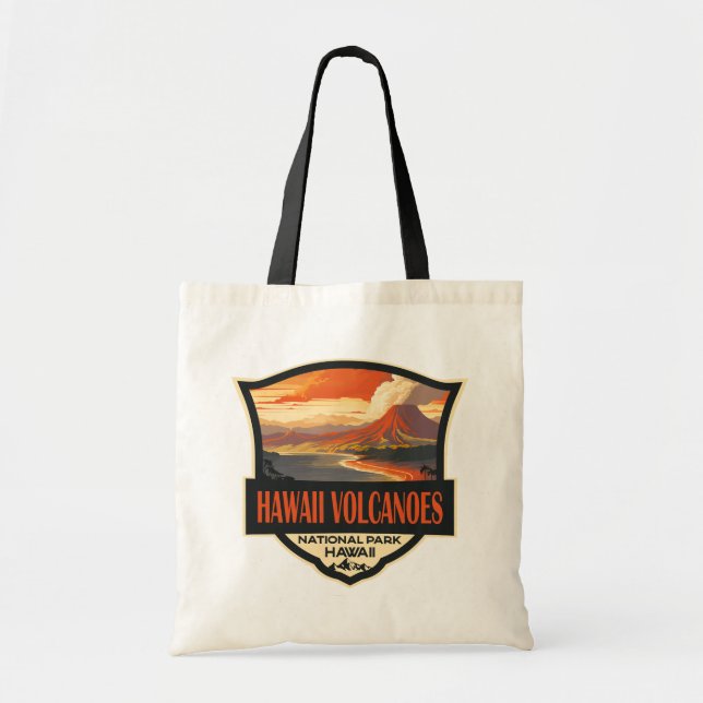 Hawaii Vulkaners nationalpark Illustration Travel Tygkasse (Framsidan)